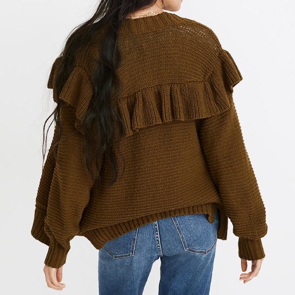 Madewell Ruffle Cardigan Sweater 